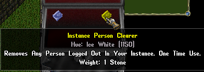 Used to remove everyone except user from Instance House.
