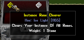 Used to clear all marked runes to Instance House.