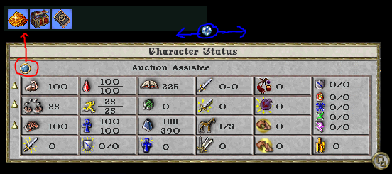 The Buff Bar can be re-enabled with the blue gem on the Status Bar, it can also be expanded and shrunk using the Blue Gem on the Buff Bar.