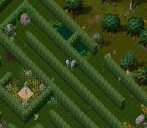 One of the many side entrances between the corners of the Hedge Maze.