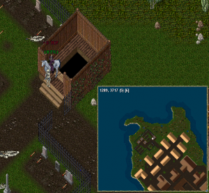 The entrance to the Jhelom Crypt which was discovered after necromancers began to plague the local Jhelom Graveyard.