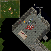 The Entrance to the Asylum Dungeon, beware this is a no-mount zone upon entering! This building is located in the center of the maze and is a hidden basement beneath the Farmers Building.