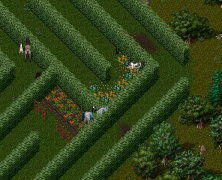 One of the four corners that acts as an entrance to the Hedge Maze.