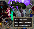Context Menu used on someone else's character. This can be done by single clicking the character, unless you have changed this operation in the Options Menu.