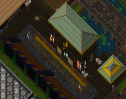 This is the Community Island Jousting Field where brave knights challenge each other with Jousting Lances in order to win Honor for their houses.