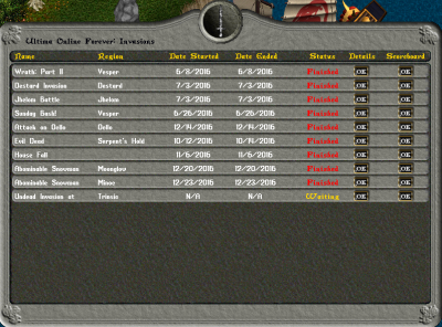 Invasion Menu