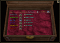 This is the Titles Chest Menu that contains titles that have been added to an account. This will allow you to select a title, which has been organized by rarity. You can also clear your title or switch to the Title Hues screen.